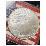 2010 AMERICAN SILVER EAGLE 1 TROY OZ .999 FINE SILVER IN CASE