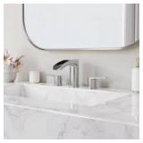 Phiestina 8 in. Waterfall Widespread 3-Hole Bathroom l Faucet, with Pop-Up Drain and Water Supply Line by in Brushed Nickel Customer Returns See Pictures
