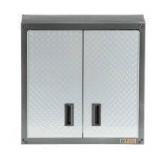 Gladiator Steel 1-Shelf Wall Mounted Garage Cabinet in Silver Tread (28 in W x 28 in H x 12 in D)  Customer Returns See Pictures