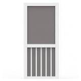 Screen Tight 30 in. x 80 in. Solid Vinyl White 5-Bar Screen Door Customer Returns See Pictures