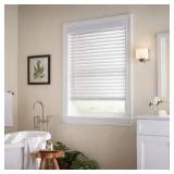 Home Decorators Collection White Cordless Room Darkening Faux Wood Blind with 2 in. Slats - 72.5 in. W x 72 in. L (Actual 72 in. W x 72 in. L)   Customer Returns See Pictures