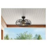 Home Decorators Collection Heritage Point 25 in. Indoor/Covered Outdoor Brushed Gold Fandelier Ceiling Fan with Integrated LED and Remote Included   Customer Returns See Pictures