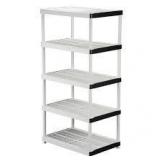Lot of HDX 5-Tier Easy Assembly Multi-purpose Plastic Garage Storage Shelving Unit in Gray (36 in. W x 72 in. H x 24 in. D)   Customer Returns See Pictures
