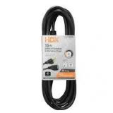Lot of HDX 15 ft. 16/3 Light Duty Indoor/Outdoor Extension Cord, Black Customer Returns See Pictures