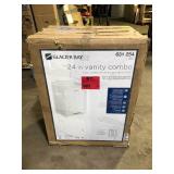 Glacier Bay 25 in. Single Sink White Bath Vanity  No Granite Top  Customer Returns See Pictures