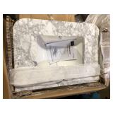 Home Decorators Collection Collette 30 in. Single Sink Cinnamon Oak Bath Vanity with White Carrara Marble Top (Assembled) Granite Broken   Customer Returns See Pictures
