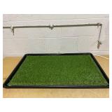Reusable Dog Loo System with Artificial Grass Turf&Pee Pads&Tray, for Puppy Potty Training is Portable&Easy to Clean,35x23in Large Dog Litter Box Toilet for Indoor/Outdoor use