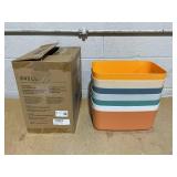 OWill 7-Pack 7.2 L Plastic Storage B-ins and Baskets for Efficient Home Classroom Organization - Small Containers in Multiple Colors for Kitchen, Cupboard Box, Bathroom Organizer on Shelves and Tubs