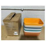 OWill 7-Pack 7.2 L Plastic Storage B-ins and Baskets for Efficient Home Classroom Organization - Small Containers in Multiple Colors for Kitchen, Cupboard Box, Bathroom Organizer on Shelves and Tubs