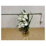 CXGS Artificial Orchid Flower Real Touch Faux Orchids in Ceramic Vase Large 22.9