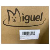 Miguel Faux Linen Dog Bed with Removable Cushion Pillow for Medium Small Dogs, Washable Pet Bed with Side Easy to Wash Puppy Bed, Rectangle Cat Bed for Indoor Cat with Anti-Slip Bottom, Gray 64 CM