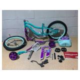 Schwinn Elm Girls Bike for Toddlers and Kids 16 inch wheels for Ages 2 Years and Up, Purple Teal, Training Wheels, Adjustable Seat
