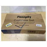 Pennpliy 2 ft x 1 ft Cornhole Board Set, 2 Cornhole Boards with 8 Bean Bags, Carrying Case, Blue Wooden Bean Bag Toss Game Set for Indoor & Outdoor Use
