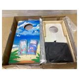 Pennpliy 2 ft x 1 ft Cornhole Board Set, 2 Cornhole Boards with 8 Bean Bags, Carrying Case, Blue Wooden Bean Bag Toss Game Set for Indoor & Outdoor Use