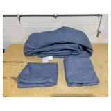 CHIXIN Oversized Cotton Bedspread King Size - Real Stitching Quilt - Luxury Quilted Bedding Cover for All Season, Reversible, Ultra Soft, Lightweight, 3 Piece, Smokey Blue