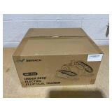 MERACH Under Desk Elliptical Machine, 12 Adjustable Speeds Quiet, LCD Monitor, Portable Fitness Equipment Gift for Family with Resistance Bands
