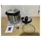 MegaChef 8 Qt. Stainless Steel Electric Pressure Cooker with Stainless Steel Pot