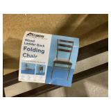 SET OF 3 Peakform Wood Ladder Back Padded Folding Chair Brown