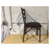 SET OF 3 Peakform Wood Ladder Back Padded Folding Chair Brown