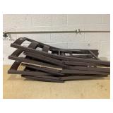 SET OF 3 Peakform Wood Ladder Back Padded Folding Chair Brown