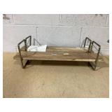 SET OF 2  Turned Brass and Wood Wall Shelf - Hearth & Hand