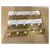 SET OF 3 Metal and Faux Marble 5 Hooks Gold - Threshold
