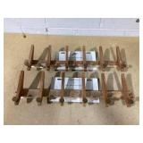 SET OF 2 Hearth & Hand Magnolia Wood Brass Wall Hook Rack Hanging Rail 6