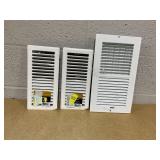 LOT OF 3 Imperial White Steel Painted Louvered, Floor Register, Rectangular, Household Vent Cover