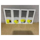 LOT OF 4 Imperial 4-inch x 10-inch White Plastic Louvered, Floor Register, Rectangular, Household Vent Cover