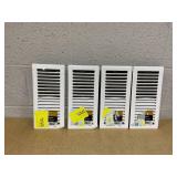 LOT OF 4 Imperial 4-inch x 10-inch White Plastic Louvered, Floor Register, Rectangular, Household Vent Cover