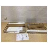DINDON Pull Out Cabinet Organizer, (14" W x 21" D) Heavy-Duty Metal Sliding Drawer Shelf, Bathroom Under Sink Kitchen Cabinets Organizer and Storage Slide Out Shelves, Chrome, 1 Tier, 2 Pack