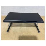SAIJI Laptop Bed Tray Table, Adjustable PVC Leather Laptop Bed Table, Portable Standing Desk with Storage Drawer, Foldable Lap Tablet Table for Sofa Couch Floor (Dark Black)