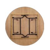 One 6-Foot Round Wood Folding Banquet Table with Clear Coated Finished Top. Paid over $200