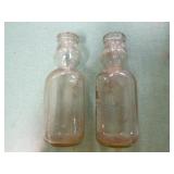 6 Vintage Cream Top Milk Bottles in Wire Milk Bottle Carrier