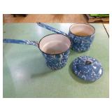 Vintage Blue and White Swirl Graniteware Pieces