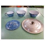 Vintage Blue and White Swirl Graniteware Pieces