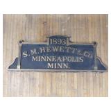 1982 S.M. Hewette & Co. Cast Iron Sign