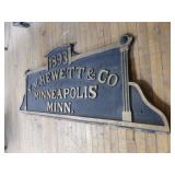 1982 S.M. Hewette & Co. Cast Iron Sign