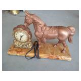 Vintage Metal Horse Clock - Very Cool