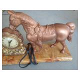 Vintage Metal Horse Clock - Very Cool