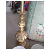 Large Lot of Lamp Globes + Vintage Hamper & (2) Lamps