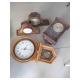 (4) Clocks - Mantle & Wall Clocks