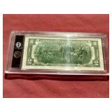 Beautiful Slabbed Painted Uncirculated $2 Note