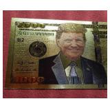 Collectible Gold Foil Donald Trump Note