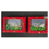 Set of 2 Melannco Festive Photo Frames Cheer and Merry 6x4 Inch Holiday Decor