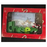 Set of 2 Melannco Festive Photo Frames Cheer and Merry 6x4 Inch Holiday Decor
