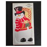 Fitz and Floyd Sugar Coated Christmas Snowman Elongated Tray