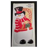 Fitz and Floyd Sugar Coated Christmas Snowman Elongated Tray