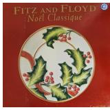 Fitz and Floyd Holiday Plates Set: Dear Santa Sentiment Tray and Noel Classique Canape Plate
