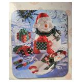 Fitz and Floyd Snow Circles Holiday Snowman Serving Tray